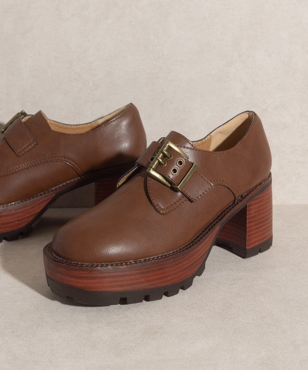 Sarah - Buckled Platform Loafers