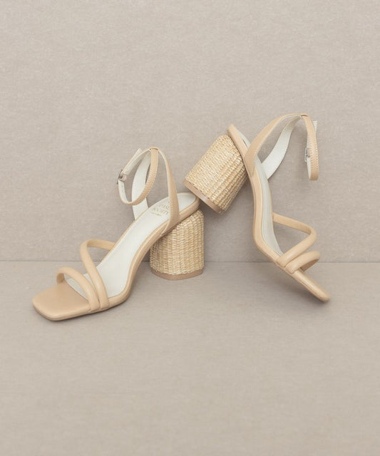 Alaia - Strappy Raffia Heel Sandal