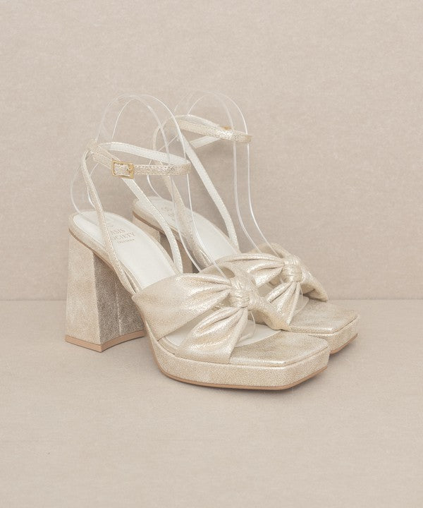 Zoey - Knotted Band Platform Heels