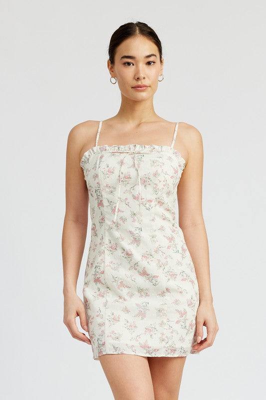 Floral Print Eyelet Dress