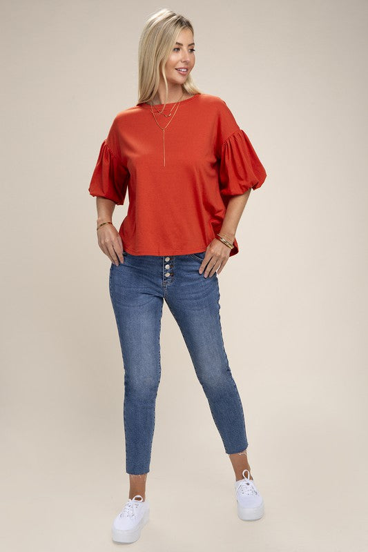 Bubble sleeve top